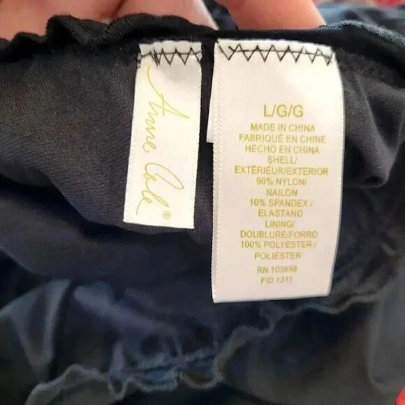 Anne Cole Women's Ebony Black Ruffled Low Cut One Piece Swimsuit NEW - Picture 9 of 10